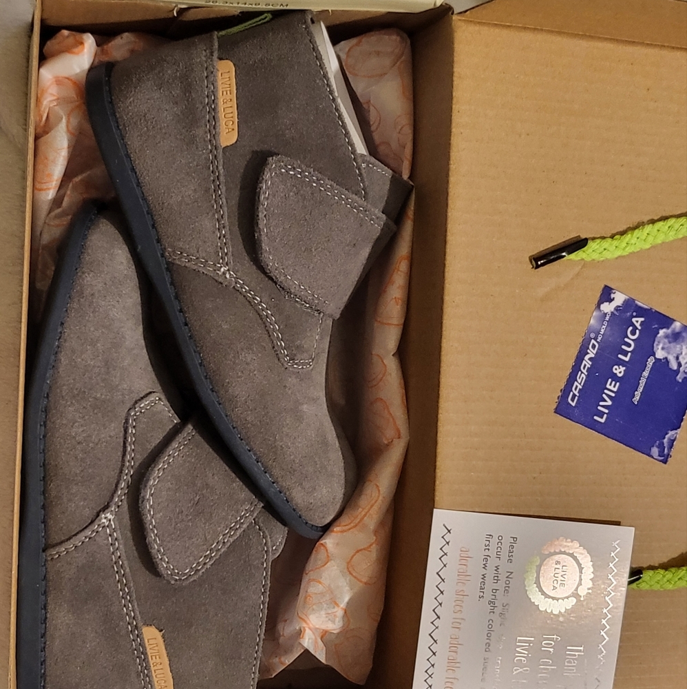 Gray, Suede leather, Livie and Luca kids shoes. Never worn.